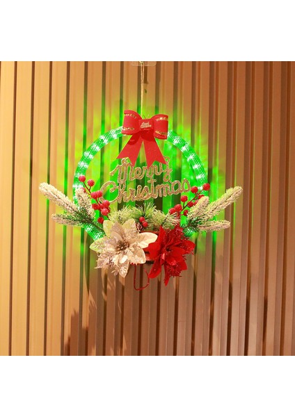 Noel Çelenk Pencere Aksesuarları Rattan Kolye Noel Parlayan Kırmızı Meyve Asılı Süsler Tatil LED Işıkları (Yurt Dışından) fiyatları