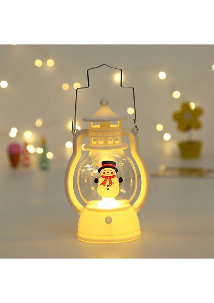 Noel Pony Fener Gece Lambası Taşınabilir Küçük Gaz Lambası Anaokulu Çocuk Noel Hediyesi Pişirme Dekoratif Süsler (Yurt Dışından)