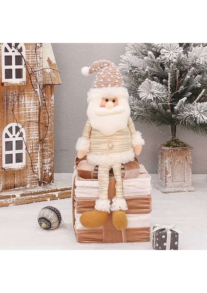 Yeni Noel Dekorasyon Malzemeleri Pirinç Altın Kumaş Oturma Duruşu Asılı Bacaklar Noel Baba Kardan Adam Oyuncak Süsler (Yurt Dışından)
