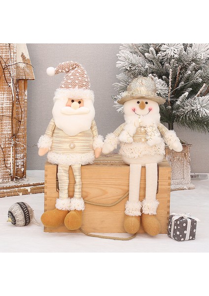 Yeni Noel Dekorasyon Malzemeleri Pirinç Altın Kumaş Oturma Duruşu Asılı Bacaklar Noel Baba Kardan Adam Oyuncak Süsler (Yurt Dışından)