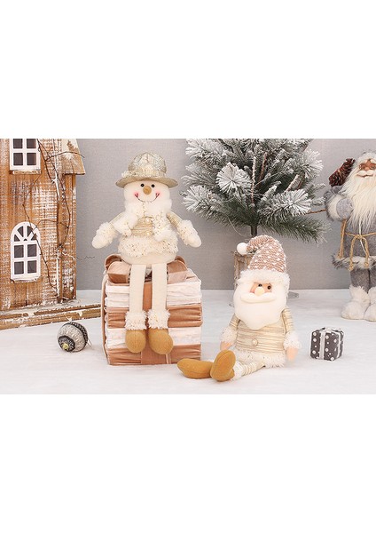 Yeni Noel Dekorasyon Malzemeleri Pirinç Altın Kumaş Oturma Duruşu Asılı Bacaklar Noel Baba Kardan Adam Oyuncak Süsler (Yurt Dışından)