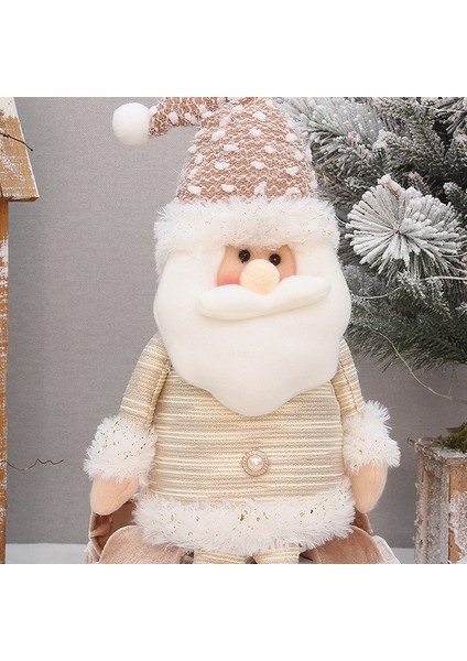 Yeni Noel Dekorasyon Malzemeleri Pirinç Altın Kumaş Oturma Duruşu Asılı Bacaklar Noel Baba Kardan Adam Oyuncak Süsler (Yurt Dışından)