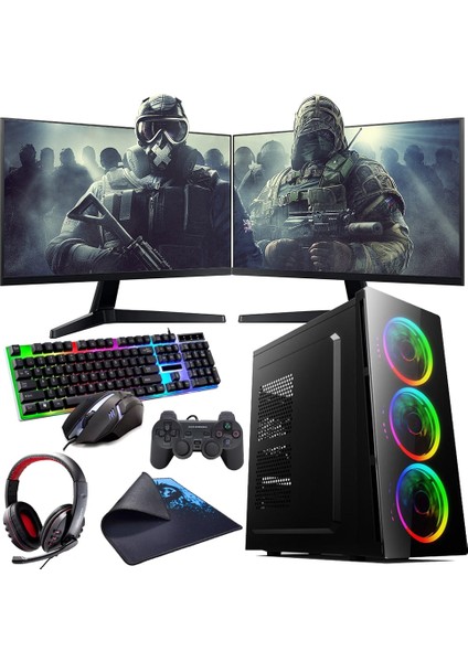 I5 11400F 16GB 480SSD 8gb RTX3050 Çift 24" Monitörlü (Gaming Set)