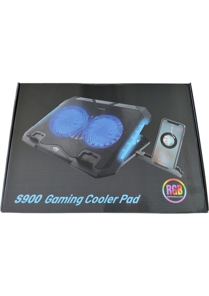 S900 Rgb Gaming Pad 2 Fanlı Notebook Laptop Soğutucu Fan LED Işıklı Dizüstü Bilgisayar Standı Stant
