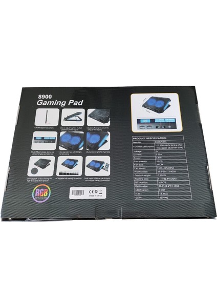 S900 Rgb Gaming Pad 2 Fanlı Notebook Laptop Soğutucu Fan LED Işıklı Dizüstü Bilgisayar Standı Stant modelleri