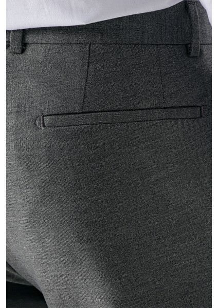 Erkek Gri Poliviskon Trend Desenli Slim Fit Classic Pantolon indirimleri