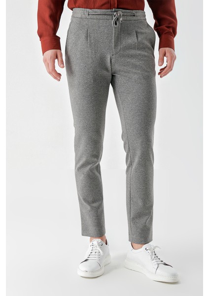 Erkek Gri Poliviskon Trend Ipli Jogger Slim Fit Spor Pantolon modelleri