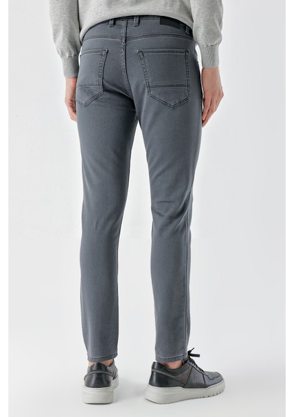 Erkek Füme Mevsimlik Pamuk 5 Cep Slim Fit Jean Pantolon