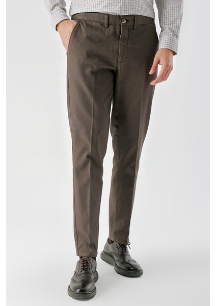 Erkek Kahve Pamuk Yan Cep Dynamic Fit Chino Pantolon fiyatları
