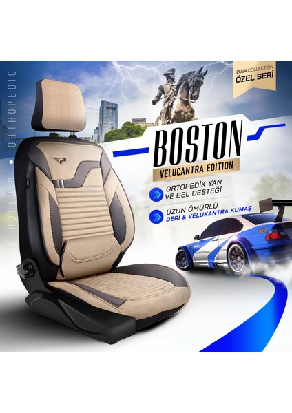 Panda Boston Serisi Velucantra Kumaş Oto Koltuk Kılıfı - Tam Set modelleri