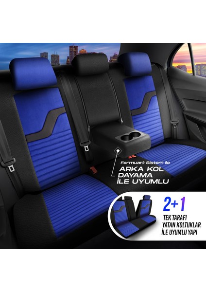 Panda Boston Serisi Velucantra Kumaş Oto Koltuk Kılıfı - Tam Set fırsatları