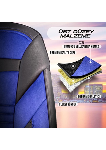 Panda Boston Serisi Velucantra Kumaş Oto Koltuk Kılıfı - Tam Set indirimleri