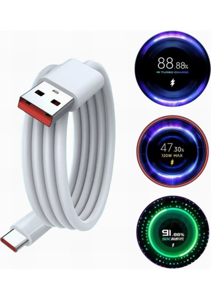 Eco Center Xiaomi Huawei Oppo Poco Uyumlu Turbo 120W Hızlı Şarj Destekli Adaptör ve Kablo Seti