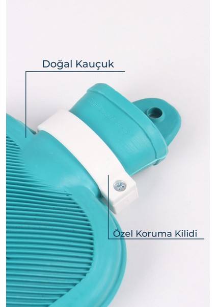 Kauçuk Termofor Mini Sıcak Su Torbası, Kokusuz Sıcak Su Torbası Mavi 1,5 lt