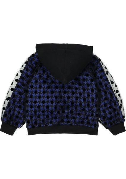 Kız Çocuk Puantiyeli Tül Detaylı Kapüşonlu Sweatshirt fiyatları