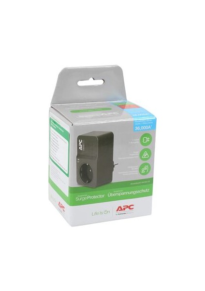 Apc By Schneider Electric Tekli Akım Korumalı Priz , 918 Joule 36.000 Amper PM1W-GR (Siyah)