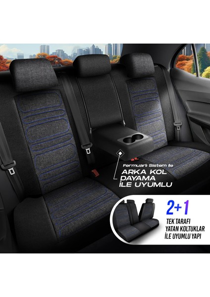 Panda Atlanta Serisi Keten Kumaş Oto Koltuk Kılıfı - Tam Set fırsatları