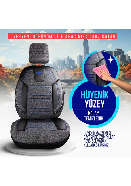 Panda Atlanta Serisi Keten Kumaş Oto Koltuk Kılıfı - Tam Set indirimleri