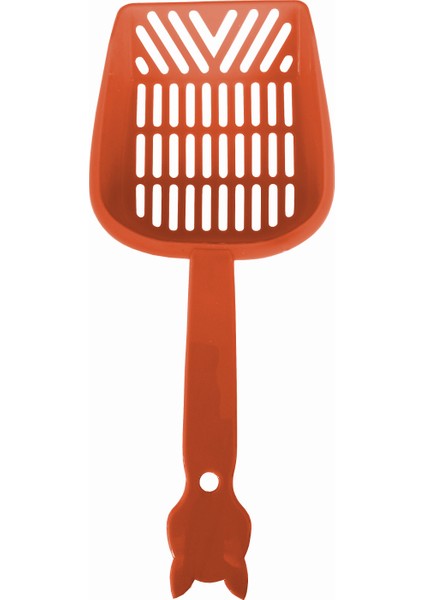 Ince Elekli Kedi Kumu Küreği Medium 10-25 cm Turuncu