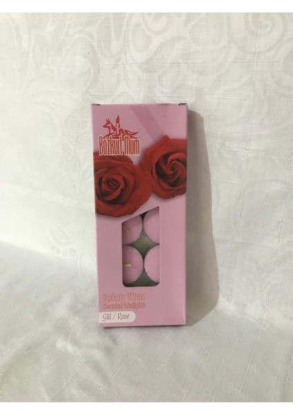 Kaya Mum 10'lu Gül / Rose Kokulu Tealight Mum