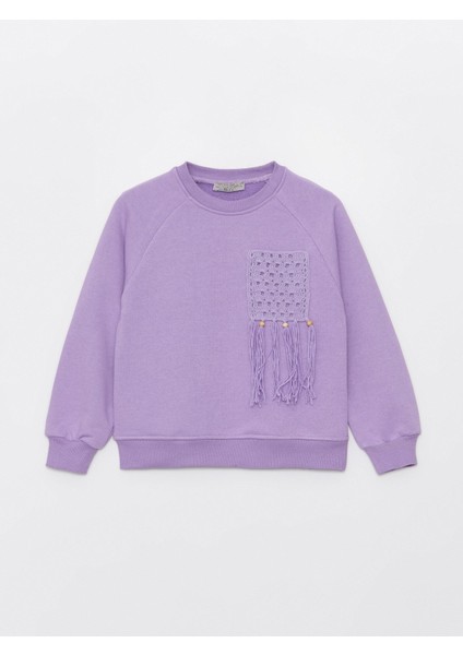 Kız Çocuk Fırfır Cepli Beli Lastikli SweatShirt