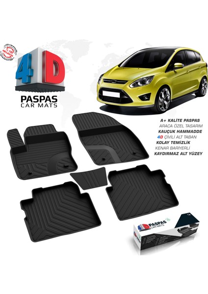 S-Dizayn Ford C-Max 4D Havuzlu Paspas 2011 ve Üzeri A+ Kalite