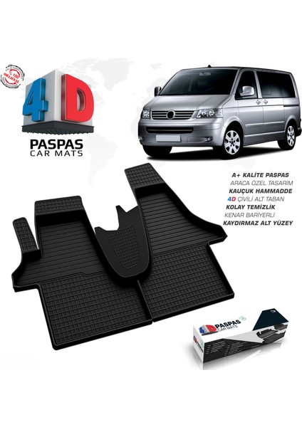 S-Dizayn VW Transporter T5 4D Havuzlu Paspas 2003-2015 A+Kalite