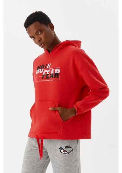 Erkek Sweatshirt Kapüşonlu Kırmızı M500243 fiyatları