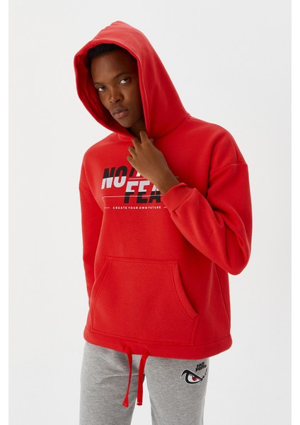 Erkek Sweatshirt Kapüşonlu Kırmızı M500243 indirimleri