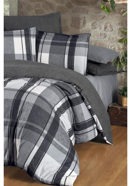 Markis Gri Çift Kişilik Pamuk Flanel (Pazen) Nevresim Takımı fiyatları