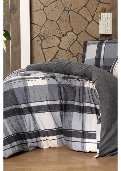 Markis Gri Çift Kişilik Pamuk Flanel (Pazen) Nevresim Takımı fırsatları