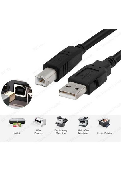 USB 2.0 Yazıcı Kablosu Lazer Yazıcı Kablosu 1.8m Printer Kablosu