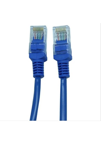 YK Desing 15 Metre Cat6 Kablo 15 Metre Ethernet Kablosu 15 Metre Internet Kablosu 15 Metre Mavi Cat6 Kablo