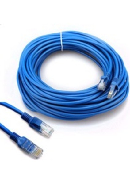 YK Desing 15 Metre Cat6 Kablo 15 Metre Ethernet Kablosu 15 Metre Internet Kablosu 15 Metre Mavi Cat6 Kablo