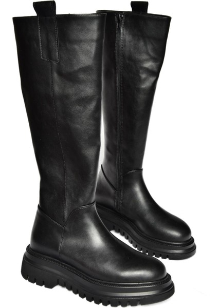 R312401309 Siyah Kalın Tabanlı Kadın Çizme fırsatları