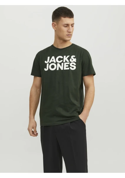 Jack & Jones Bisiklet Yaka Logolu Tişört-Corplogo