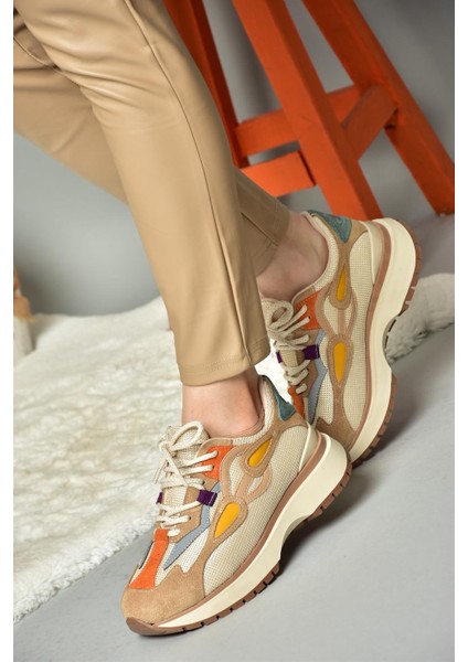 R312510504 Bej/turuncu Kumaş Kadın Spor Ayakkabı Sneakers fiyatları