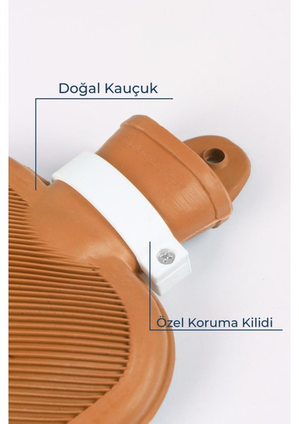 Champion Kauçuk Termofor Mini Sıcak Su Torbası, Kokusuz Sıcak Su Torbası  Turuncu 1,5 L