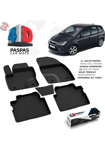 S-Dizayn FORD C Max 4D Havuzlu Paspas A+Kalite