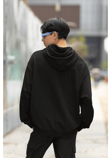 Kapşonlu Basic Sweatshirt Siyah Renk Hoodie modelleri