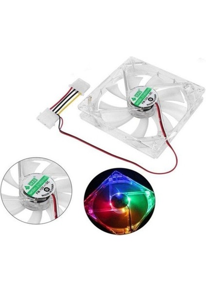 12V 12 cm Şeffaf Işıklı Kasa Içi Rgb Fan Molex Power Girişli Fan