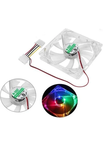 Ulu Bilgisayar 12V 12 cm Şeffaf Işıklı Kasa Içi Rgb Fan Molex Power Girişli Fan