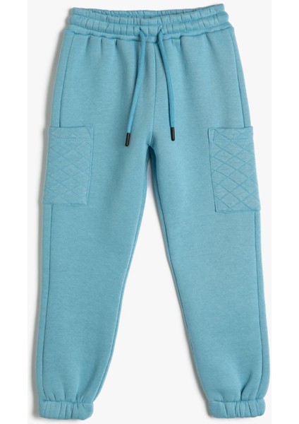 Jogger Eşofman Altı Beli Bağlamalı Cep Detaylı Şardonlu