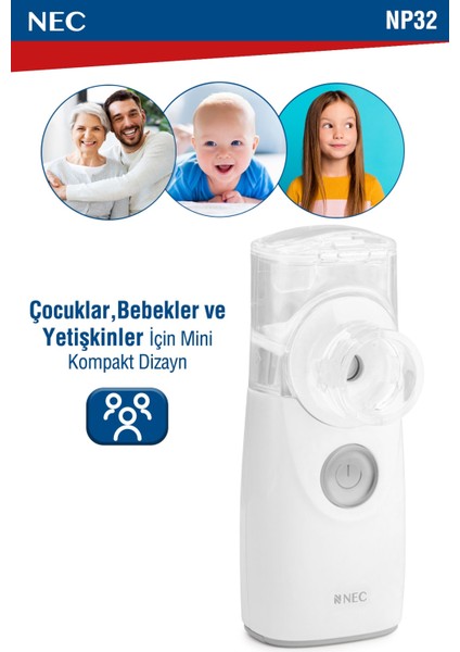 Taşınabilir Mini Mesh Nebulizatör Şarjlı Sessiz Hafif Hava Makinesi