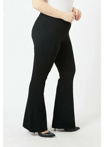 Büyük Beden Ispanyol Paça Çelik Örme Kumaş Toparlayıcı Esnek Tayt Pantolon fiyatları