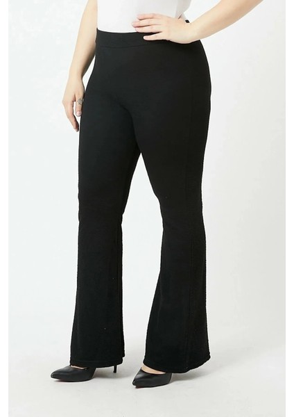 Büyük Beden Ispanyol Paça Çelik Örme Kumaş Toparlayıcı Esnek Tayt Pantolon fırsatları