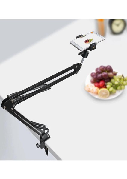 Telefon Tripodu 360 Derece Ayarlanabilir Masaüstü Süspansiyonlu Üst Çekim Youtuber yayıncı standı