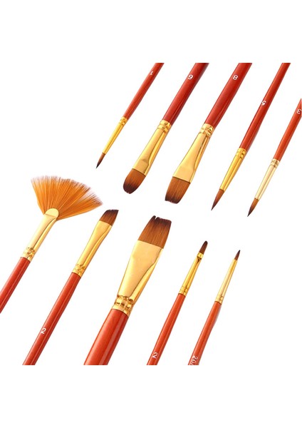 10 Adet Boya Fırçaları Set Kiti Sanatçı Paintbrush (Yurt Dışından)