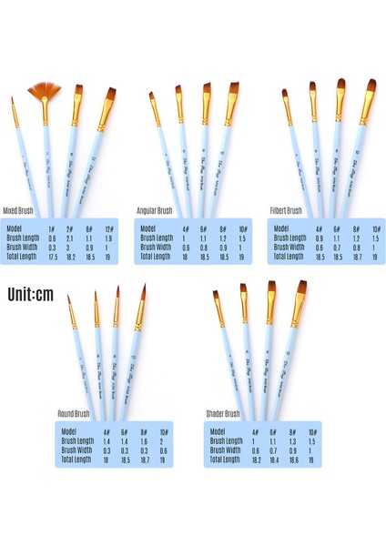 20 Adet Beraberlik Boya Fırçaları Seti Kiti Sanatçı (Yurt Dışından)