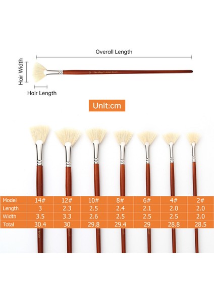 Boyama Için Profesyonel Fan Fırçası 7 Adet Domuz Kıllı (Yurt Dışından)